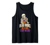 Halloween Reader Read Books Be Kind Stay Weird Gift Tank Top