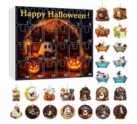 Halloween Reading Ghost Ornament, Ghost Countdown Calendar 2025, 24 Day Reading Ghosts Advent Calendars, 2D Acrylic Halloween Decorations For Tree
