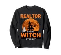 Halloween Real Estate Agent Women Witch Moon Open House Sweatshirt