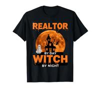 Halloween Real Estate Agent Women Witch Moon Open House T-Shirt