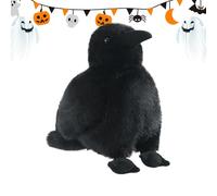 Halloween Realistic Crow Plush Toy 15cm, Gothic Soft Plush Raven Doll, Spooky Festival Party Decoration, Plush Bird for Kids Boys Living Room Home
