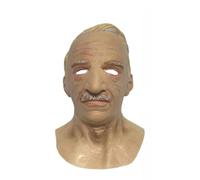 Halloween Realistic Old Man Mask Costume Adult Funny Wrinkie Face Mask Latex Headgear With Wig Latex Mask Carnival Masquerade Props (B-01, One Size)