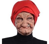 Halloween Realistic Smoking Old Woman Mask,Wrinkle Human Face Costume | Hand-painted And Realistic,The Mask Is Made Of Natural, Eco-friendly Latex And Is Flexible