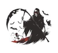 Halloween Reaper Sticker PVC Ghost Skeleton Design Halloween Decorations