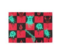Halloween Red and Black Pumpkin Decorative wipable placemats for dining table cloth platesmats porta platos para mesa comedor set of 6 12x18