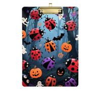 Halloween Red and Funny Acrylic clipboard Folio Plastic Standard Letter A4 Size Transparent for Nursing Student Trade Quest Gold 12x9in Tabla para escribir con Clip
