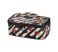 Halloween Red Devil's Eye Blood Handprint Decorative Insulated Tote (longword) Simple Modern Lunch Box for Picnic Lunch Bag para nino