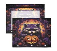 Halloween Red Panda 3 Ring Binder Clear Binders Pencil Pouches Bags Case(2 Pack)
