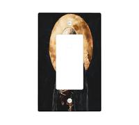Halloween Red Pandas Decorative Light Switch Cover Wall Plate 1 Gang Single Rocker, Funny Skeleton Goth Electrical Switchplate, Pet Faceplate for Kitchen Living Room Decor