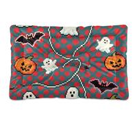 Halloween Red Polka Dot Washable Pet Sleeping Mat Soft Comfortable Anti-Slip Bottom Pet Kennel Beds for Large Jumbo Medium Small Dogs 36" x 24"