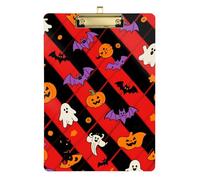 Halloween Red Pumpkin Party Acrylic clipboard Document Holder Standard Letter A4 Size Plastic for 5th Grade Classroom Essentials for Teachers Gold 12x9in Tabla para escribir con Clip