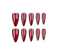 Halloween Red Purple Pink Skull Relief Three-Dimensional Realistic Long Nail Art Role Play Easy to Wear Nail Art Girls Halloween Gift Set 24 Pieces Suitable for All Nail Sizes (G)