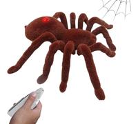 Halloween Remote Control Spider,Battery-Powered Scary Spider Toy with Realistic Texture And Glowing Eyes,Wireless Fright Props,April Fool's Day Gift,Halloween Prank & Tricks Games