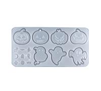 Halloween Resin Casting Mold Art Rattle Crystal Silicone Epoxy Pendant Pumpkin Silicone Keychain Molds for Resin Casting