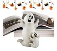 Halloween Resin Figures - Halloween Miniatures | Miini Hallloween Figurines | Spooky Witch Black Cat Pumpkin Ghost Resin Figurines Statue | Horror Ornament | Table Centerpiece For Haunted Houses
