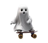 Halloween Resin Figurines - Spooky Resin Statues, Ghost Ornaments | Spooky Halloween Skateboard Ghost Statue, Small Creepy Figurines for Porch Farmhouse Tabletop Bedroom Living Room Offices