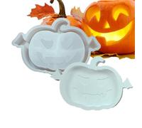 Halloween Resin Molds, Silicone Pumpkin Tray Mold, Decorative Craft Mold for Handmade Candy Storage and Cupcake Display, Kitchen Aromatherapy Holder with Spooky Home Decor Touch, 6.57x4.53 inches