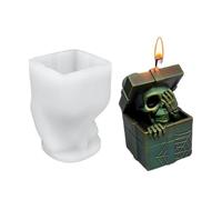 Halloween Resin Molds - Silicone Scented Candle Mould | Spooky Pumpkin Skull Epoxy Resin Moulds Easy Release | Halloween Decorations Art Crafts Supplies for Kids and Adults (D)