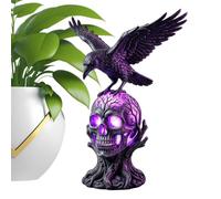 Halloween Resin Raven Skull USB Powered Mysterious