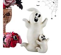Halloween Resin Sculpture - Spooky Witch Figurine, Black Cat Pumpkin Ghost Decor | Horror Resin Table Centerpiece, Haunted House Accent Enhancing Fright Night Ambience, Party Decoration, Creepy Home