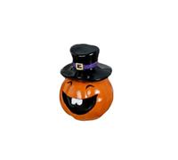 Halloween Resins Pumpkin With Smiling Grin Figurine Decors Home Desktop Decorations Horror Theme Ornament Gift Halloween Pumpkin Decoration