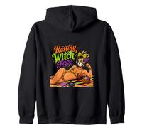 Halloween Resting Witch Face Beachy Sugar Skull Goth Zip Hoodie