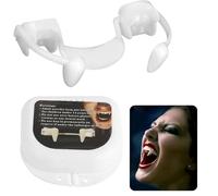 Halloween Retractable Vampire Fangs, Scary Creepy Plastic Vampire Fake Teeth Horrifying Braces for Cosplay Party Props Halloween Carnival Party Fangs Favors