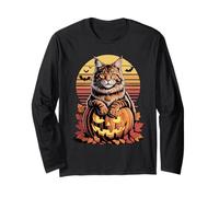 Halloween Retro Maine Coon American Longhair Long Sleeve T-Shirt