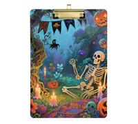 Halloween Retro Orange Pumpkin Acrylic Meeting clipboard Standard Letter A4 Size Hard Board for First Year Teacher Must Haves Gold 12x9in Tabla para escribir