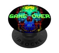 Halloween Retro Video Game Skeleton Game Over PopSockets Swappable PopGrip