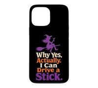 Halloween Retro Witch Why Yes I Can Drive A Stick Martini Case for iPhone 13 Pro Max