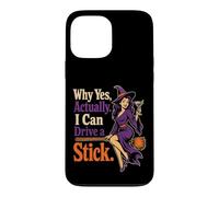 Halloween Retro Witch Why Yes I Can Drive A Stick Martini Case for iPhone 13 Pro Max