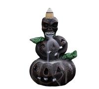 Halloween Reverse Flow Incense Burner Resin Home Desktop Ornament Unique Reflux Design for Indoor Aromatherapy and Festive Atmosphere (Bronze, 12. 2cm×9cm×8. 5cm)