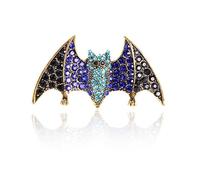 Halloween Rhinestone Bat Brooch Pins Women Men Gold-Tone Fashion Crystal Demon Birds Brooches Lapel Pins Gothic Halloween Bat Brooch Holiday Dress Accessories Jewelry Gift, L, Alloy Steel, cubic