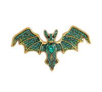 Halloween Rhinestone Bat Brooch Pins Women Men Gold-Tone Fashion Crystal Demon Birds Brooches Lapel Pins Gothic Halloween Bat Brooch Holiday Dress Accessories Jewelry Gift, L, Alloy Steel, cubic