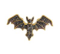 Halloween Rhinestone Bat Brooch Pins Women Men Gold-Tone Fashion Crystal Demon Birds Brooches Lapel Pins Gothic Halloween Bat Brooch Holiday Dress Accessories Jewelry Gift, L, Alloy Steel, cubic