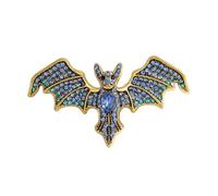 Halloween Rhinestone Bat Brooch Pins Women Men Gold-Tone Fashion Crystal Demon Birds Brooches Lapel Pins Gothic Halloween Bat Brooch Holiday Dress Accessories Jewelry Gift, L, Alloy Steel, cubic