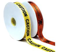 Halloween Ribbon Set, 1 Inch x 100yards x 2 Rolls, Warning Safety Ribbon with Blod Black Print for Halloween Party Decoration,Gift Wrapping,Home Deco
