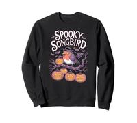 Halloween Robin Songbird Bats and Pumpkins Sweatshirt