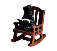 Halloween Rocking Statue - Black Solid Resin Setup, Gothic Desktop Figurine Sculpture, Scary Room Table Decoration, Keeps Your Holiday Space Very Creepy | Perfect Collectible Item For Living Room