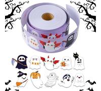 Halloween Roll Stickers - Cute Creepy Ghost Crafts Decal,Adhesive Stickers for Halloween Classroom Girls Teens Adults Envelope Skateboard Luggage Phone Water Bottle Party