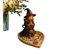 Halloween Rosary Stand - Resin Witch Statue, Spooky Decorative Figurine, Handcrafted Ornament With Detailed Finish | Accent For Desk, Bedroom, Living Room, Dressing Table, Desktop, Bathroom