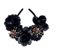 Halloween Rose Flower Headband Hair Hoop Studded Flower Spider Hair Styling Live Show Headband Carnival Rose Headwear