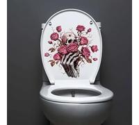 Halloween Rose Toilet Cover Sticker Decals,Flower leaf bird Waterproof Toilet Lid Tank Seat Decals Cistern Self-Adhesive Bathroom Wall Sticker