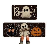 Halloween Rug - Ghost Bathroom Mat, Absorbent Non Slip Carpet | Soft Washable Floor Covering For Spooky Room Setup With Gothic Theme And Tub Area Placement During Haunted Home Decor Season Room Design