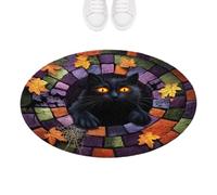 Halloween Rug Non-Slip Round Optical Deception Mat Decoration