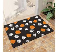 halloween rugs 50x80cm Halloween Bathroom Decor, Halloween Fun Ghost Pumpkin Carpet, Gothic Bedroom Decor Machine Washable Non Slip Low Pile Foldable Non Shedding for Living Hallway Office Entryway