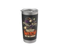 Halloween Runner Fastest Witch On The Course Witchy Gift Stainless Steel Insulated Tumbler