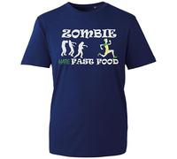 Halloween Running Lover T-Shirt, Xombies Hate Fast Food Spooky Fitness Graphic Funny Horror Top (Navy, 4XL Years)
