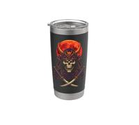 Halloween Samurai Demon Skull Katana Red Moon Oni Mask Stainless Steel Insulated Tumbler